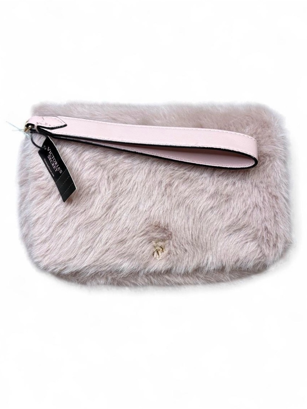 Victoria's Secret Light Pink Faux Fur Wristlet Clutch